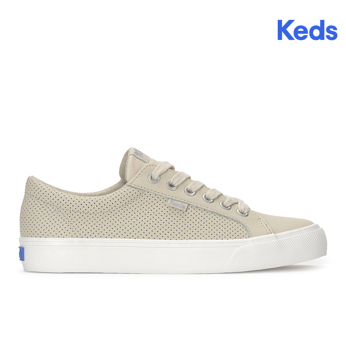 Keds Jump Kick T-Toe Perf Leather Oatmeal — Polished