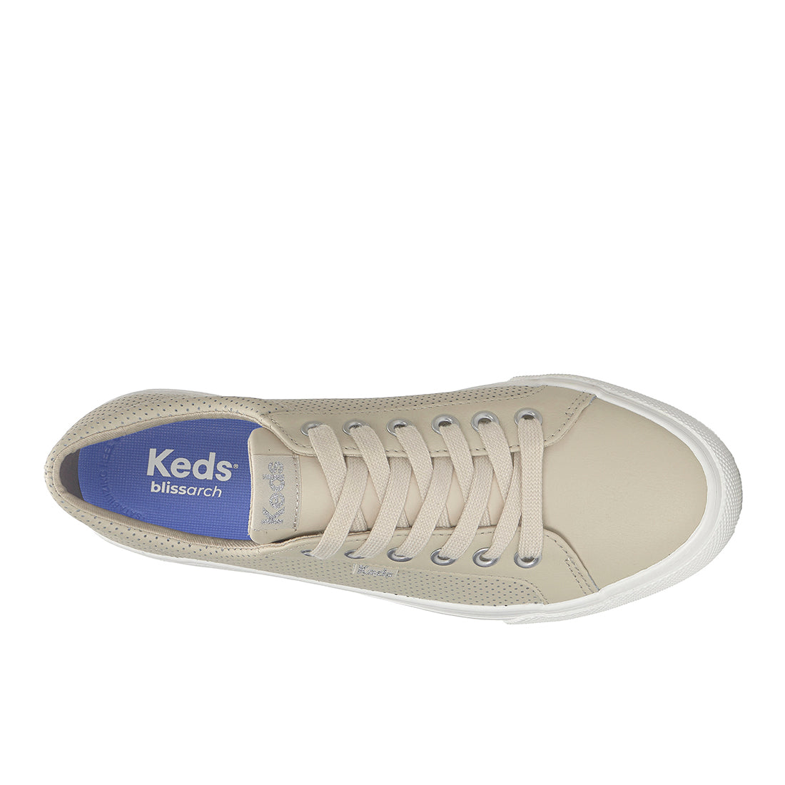 Keds Jump Kick T-Toe Perf Leather Oatmeal — Polished