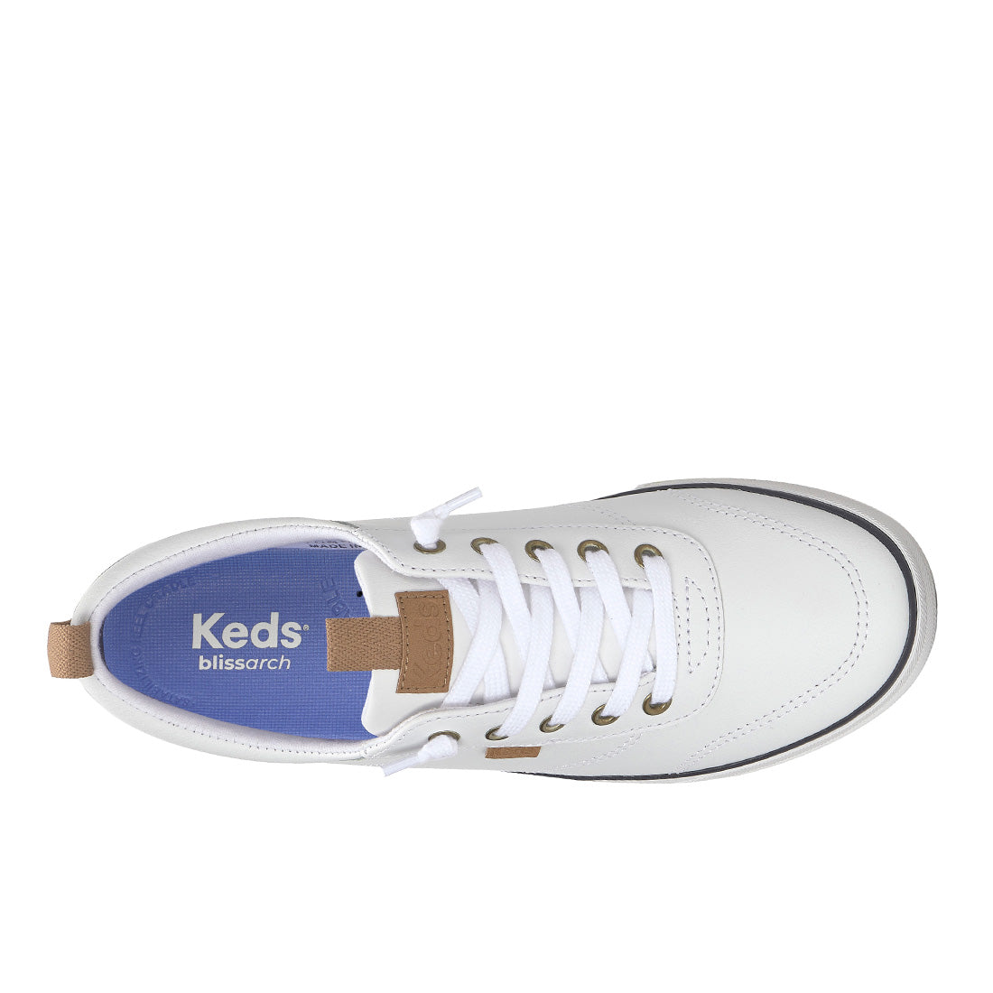 Keds Center III Slip-On Leather White/Navy — Easygoing
