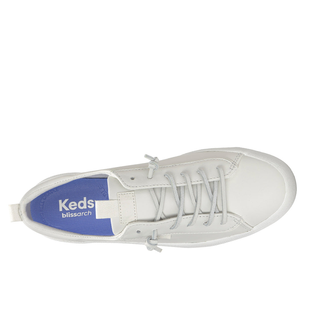 Keds Kickback Premium Leather Snow White — Polished