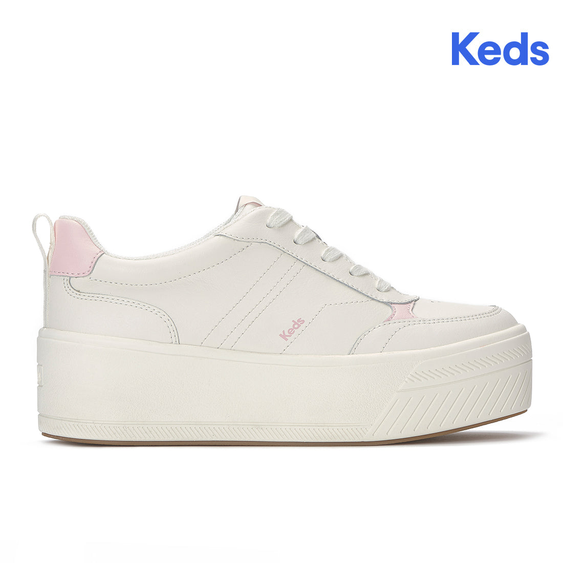 Keds Skyler II Leather Snow White/Light Pink — Polished