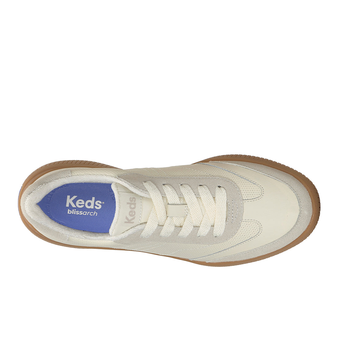 Keds Contest Perf Leather/Suede Egret/Oatmeal — Polished