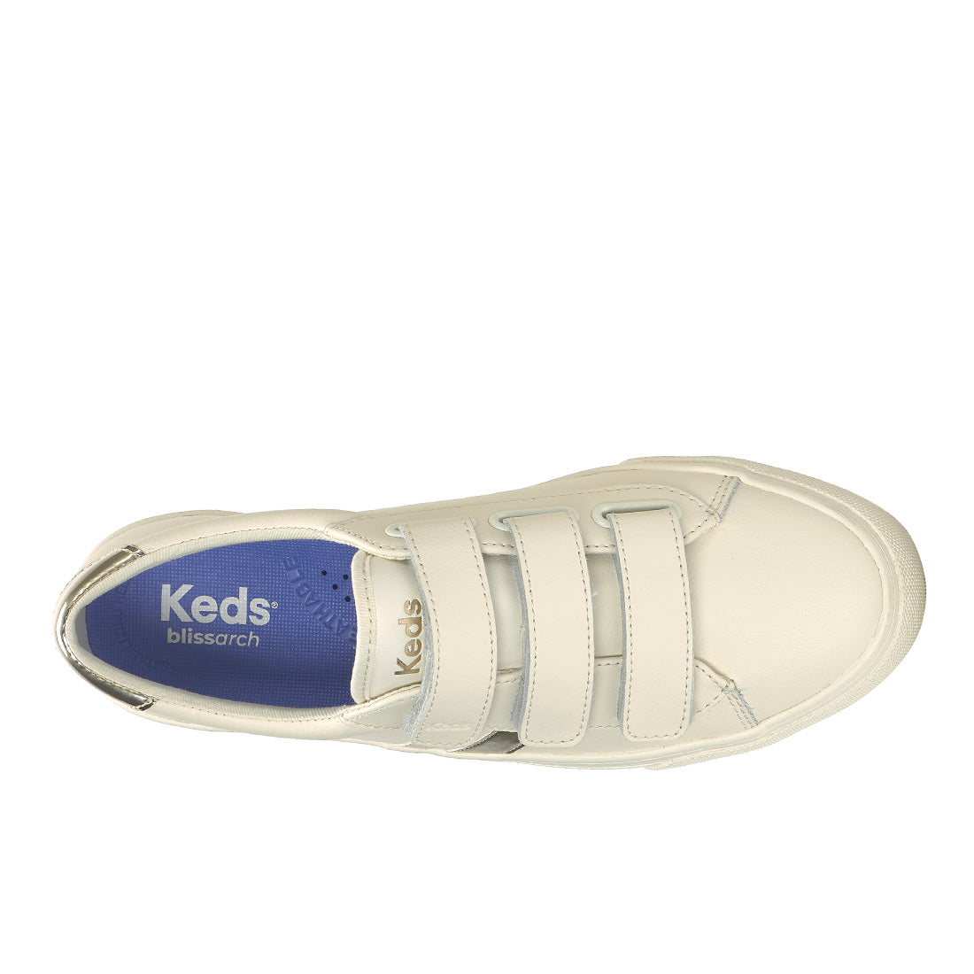 Keds Jump Kick V Leather Retro Logo Egret/Champagne — Polished