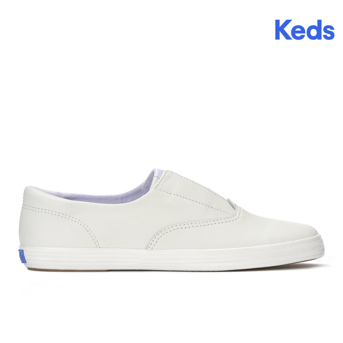 Keds Champion Round Toe Slip Sneaker Leather White — Easygoing