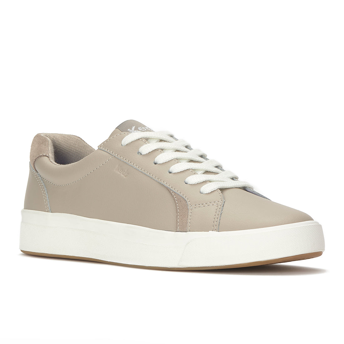 Keds Pursuit Leather/Suede Taupe — Polished