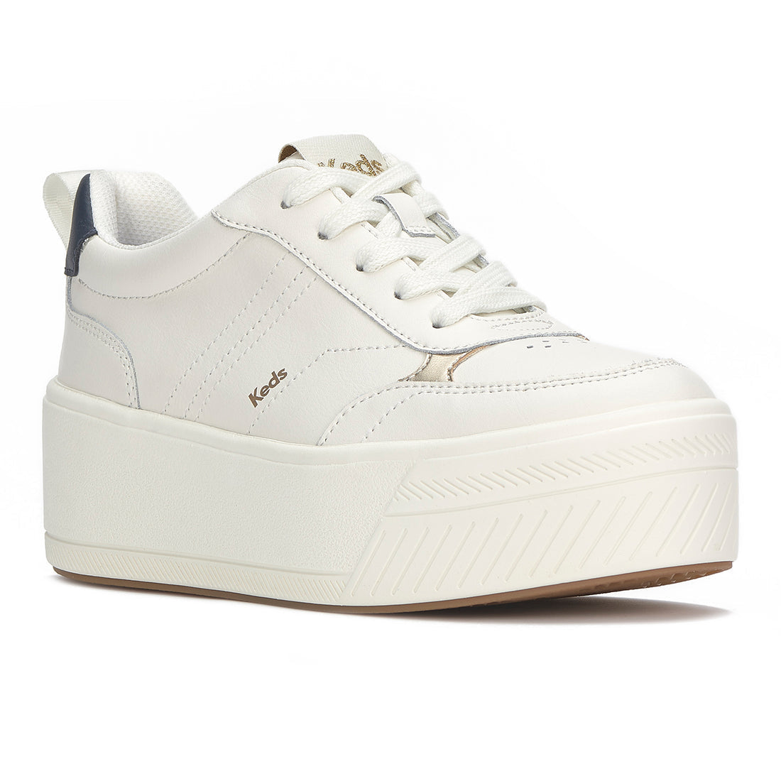 Keds Skyler II Leather Snow White/Blueberry/Light Gold