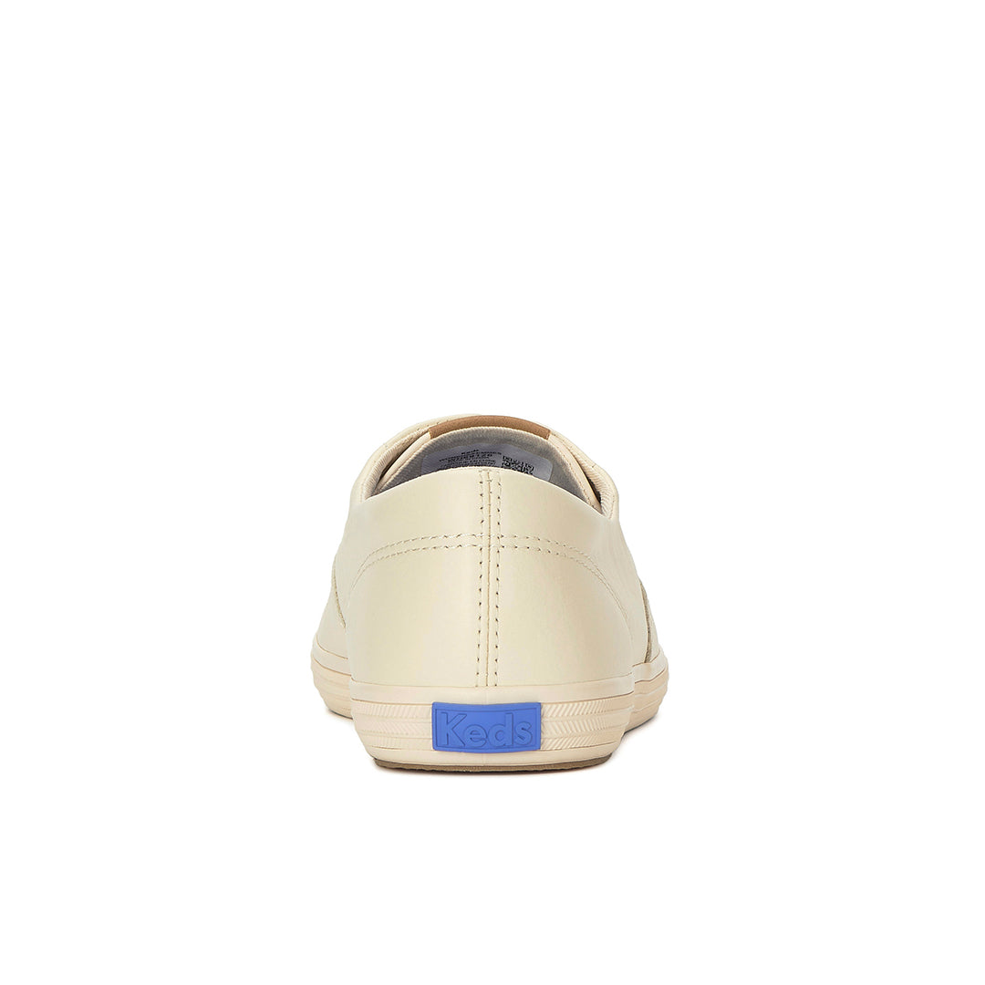 Women's Keds Champion Round Toe Slip Leather Parchment Sneaker — Easygoing