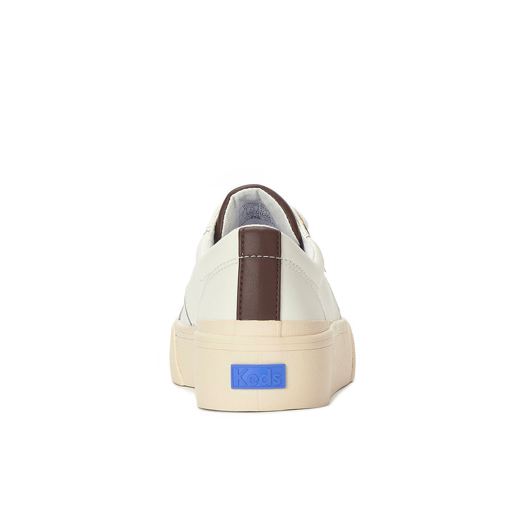 Women's Jump Kick Duo Leather Snow White/Chocolate Sneaker — Polished