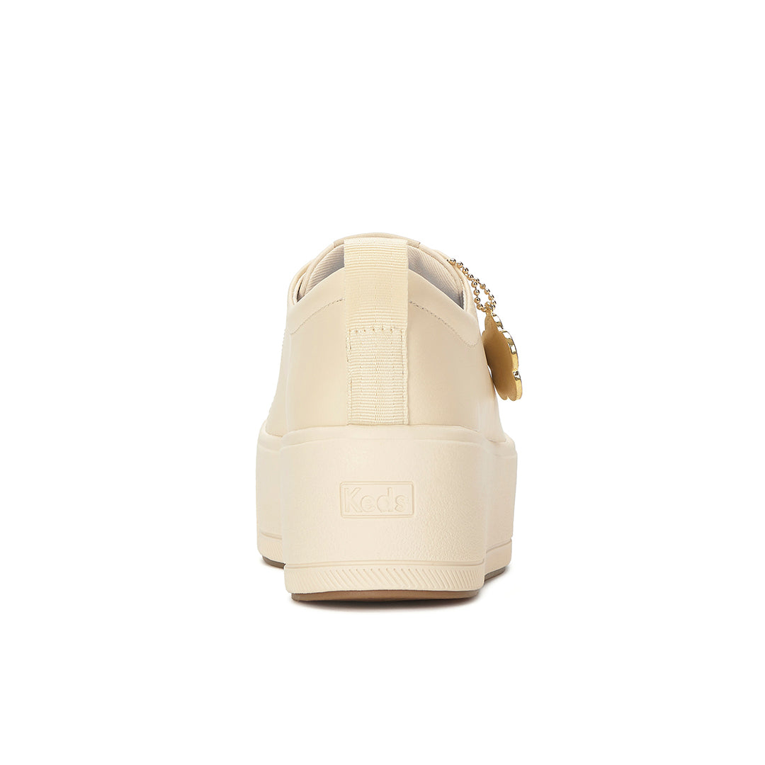 Women's Skyler Leather Daisy Charm Parchment Sneaker — Polished