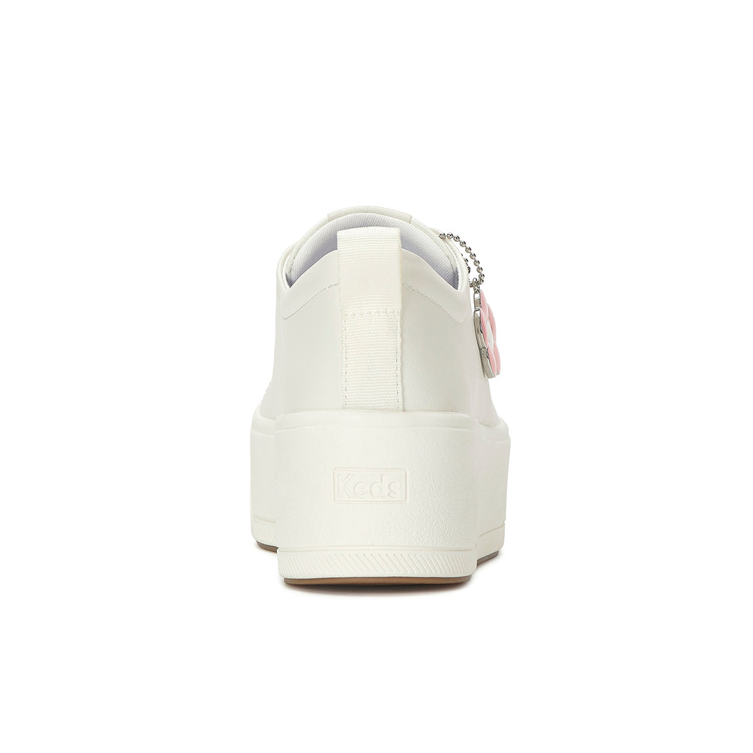 Women's Skyler Leather Daisy Charm Snow White Sneaker — Polished