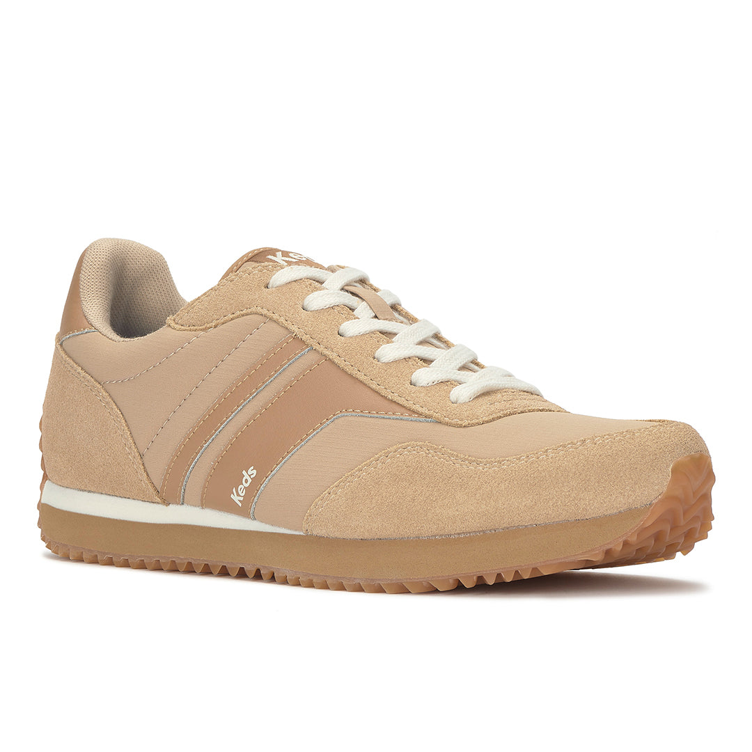 Women's Rena Nylon/Leather Cuban Sand/Tan Sneaker — Polished