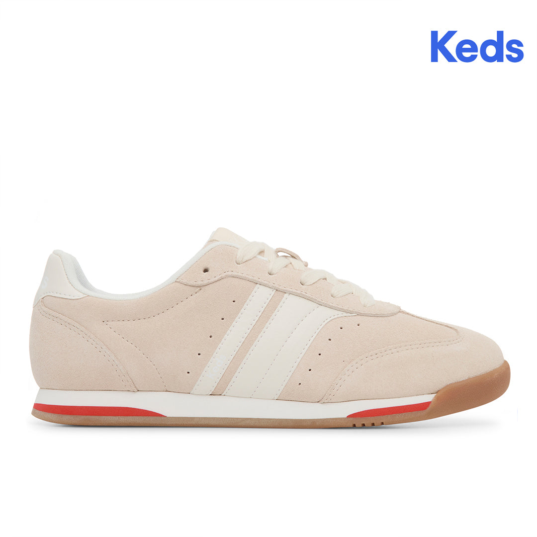 Women's Revival Suede/Leather Parchment/Egret Sneaker — Polished