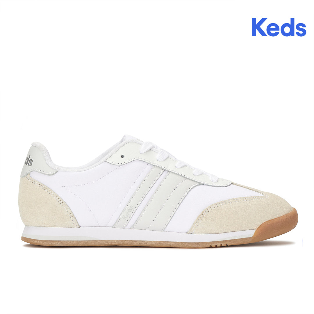 Women's Revival Nylon/Suede/Leather White/Grey Sneaker — Polished
