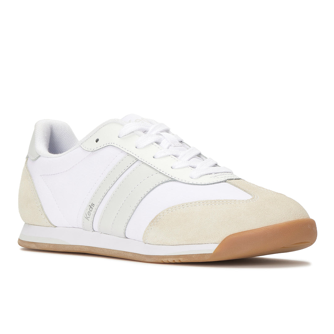 Women's Revival Nylon/Suede/Leather White/Grey Sneaker — Polished