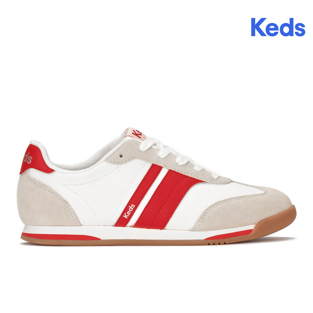 Women's Revival Nylon/Suede/Leather Snow White/Red Sneaker — Polished
