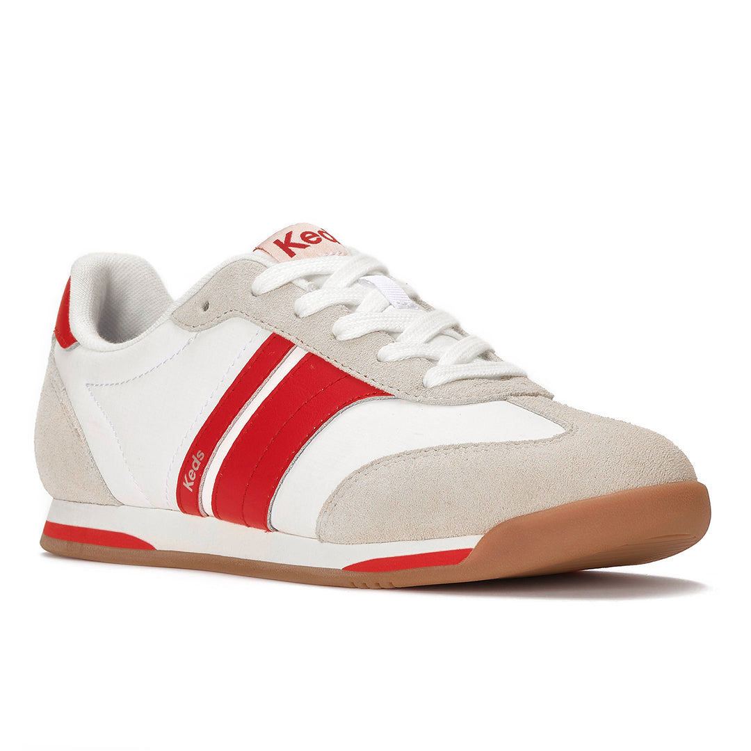 Women's Revival Nylon/Suede/Leather Snow White/Red Sneaker — Polished