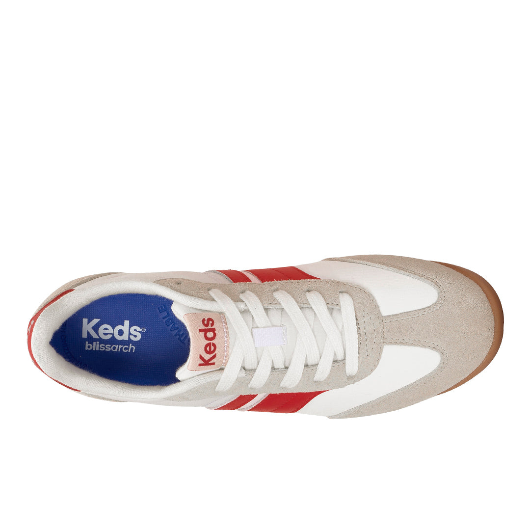 Women's Revival Nylon/Suede/Leather Snow White/Red Sneaker — Polished