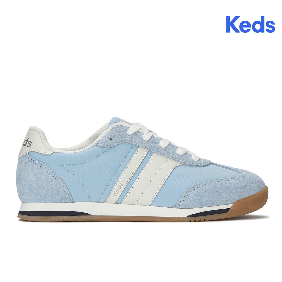Women's Revival Nylon/Suede/Leather Light Blue/Snow White Sneaker — Polished